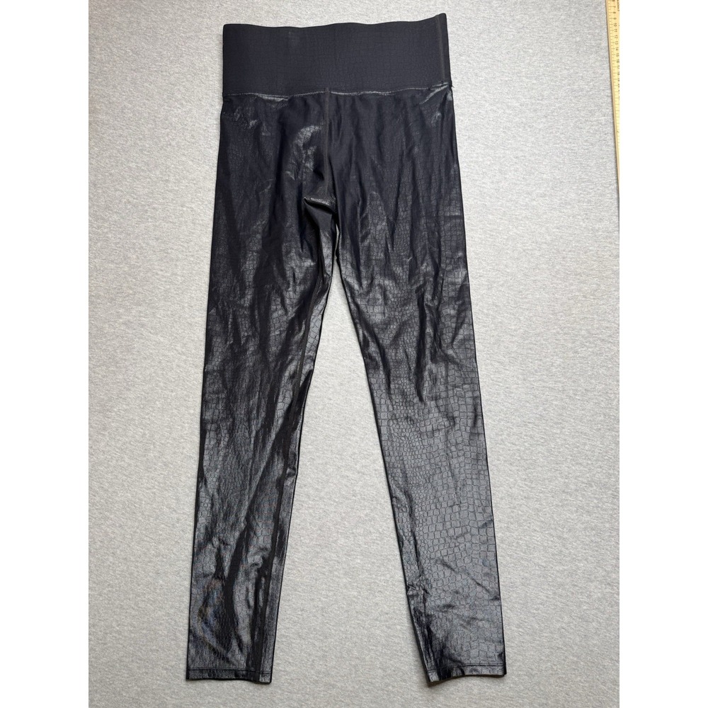 Carbon 38 Women's Size‎ M Black Faux Leather High Waisted Animal Print Legging
